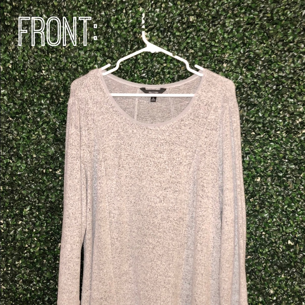 Long  Gray Sleeve Blouse